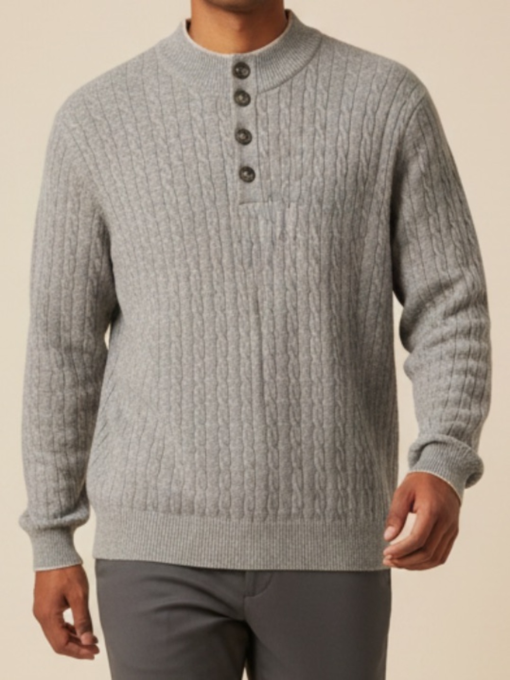 EMANUEL BERG Cable Knit Sweater grey XL